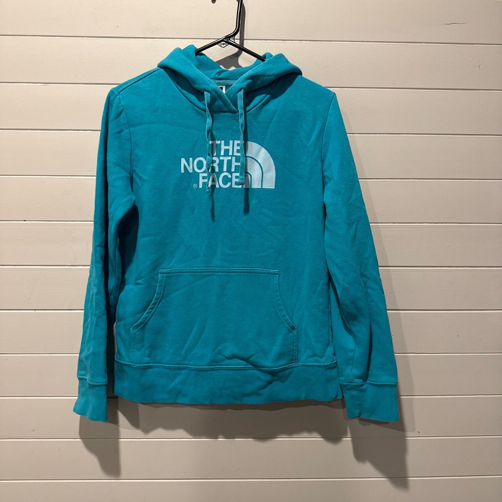 The North Face Half Dome Pullover Womens Hoodie M Blue Logo Sweatshirt